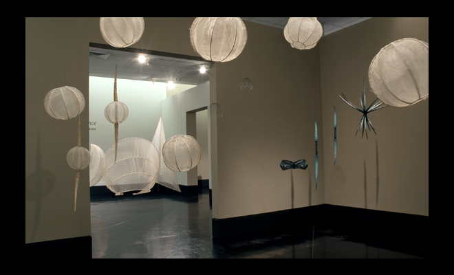 installation image: points of reference (installation), 2012, Alexandria Museum of Art, Alexandria, LA, and link to: installation Oak Street Gallery, Hammond, LA title page