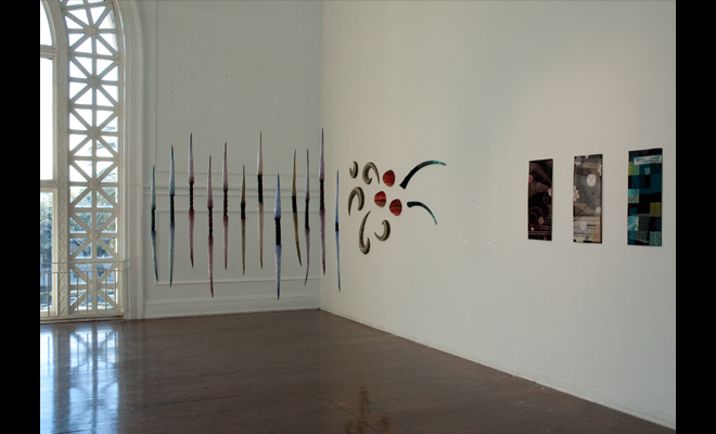 installation image: Installation / Points of Reference, Relief and Fabcons, 2013, Isaac Delgado Fine Art Gallery, New Orleans, LA, link to: installation: Delgado3